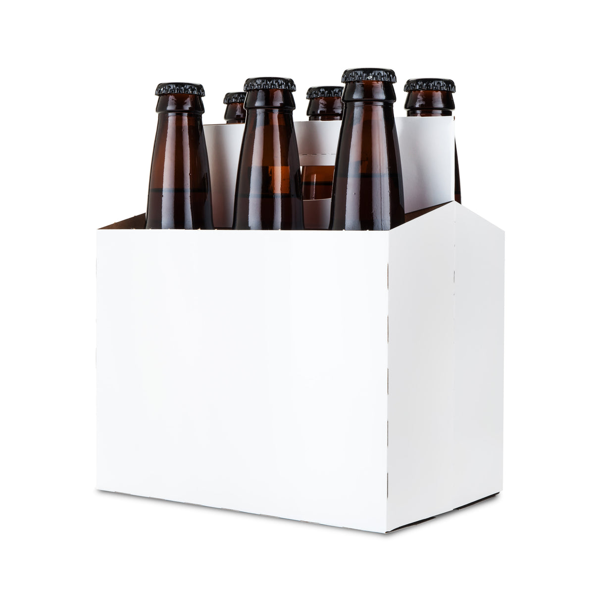 6-Pack Cardboard Beer Carrier in White