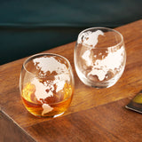 Globe Whiskey Tumblers, Set of 2