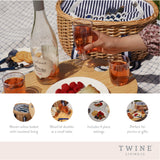 Central Park Willow Picnic Basket Set for Four