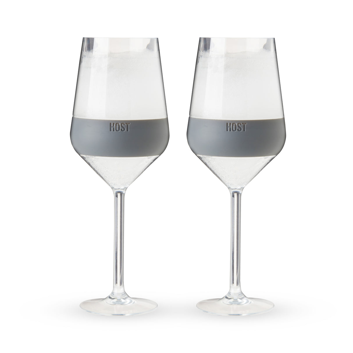 Stemmed Wine FREEZE Cooling Cup in Gray, Set of 2