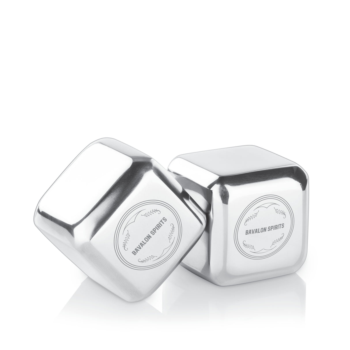 Glacier Rocks Large Cubes in Stainless Steel, Set of 2