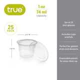 Party 2.5 oz Plastic Gelatin Shot Cups with Lids in Clear, Set of 25
