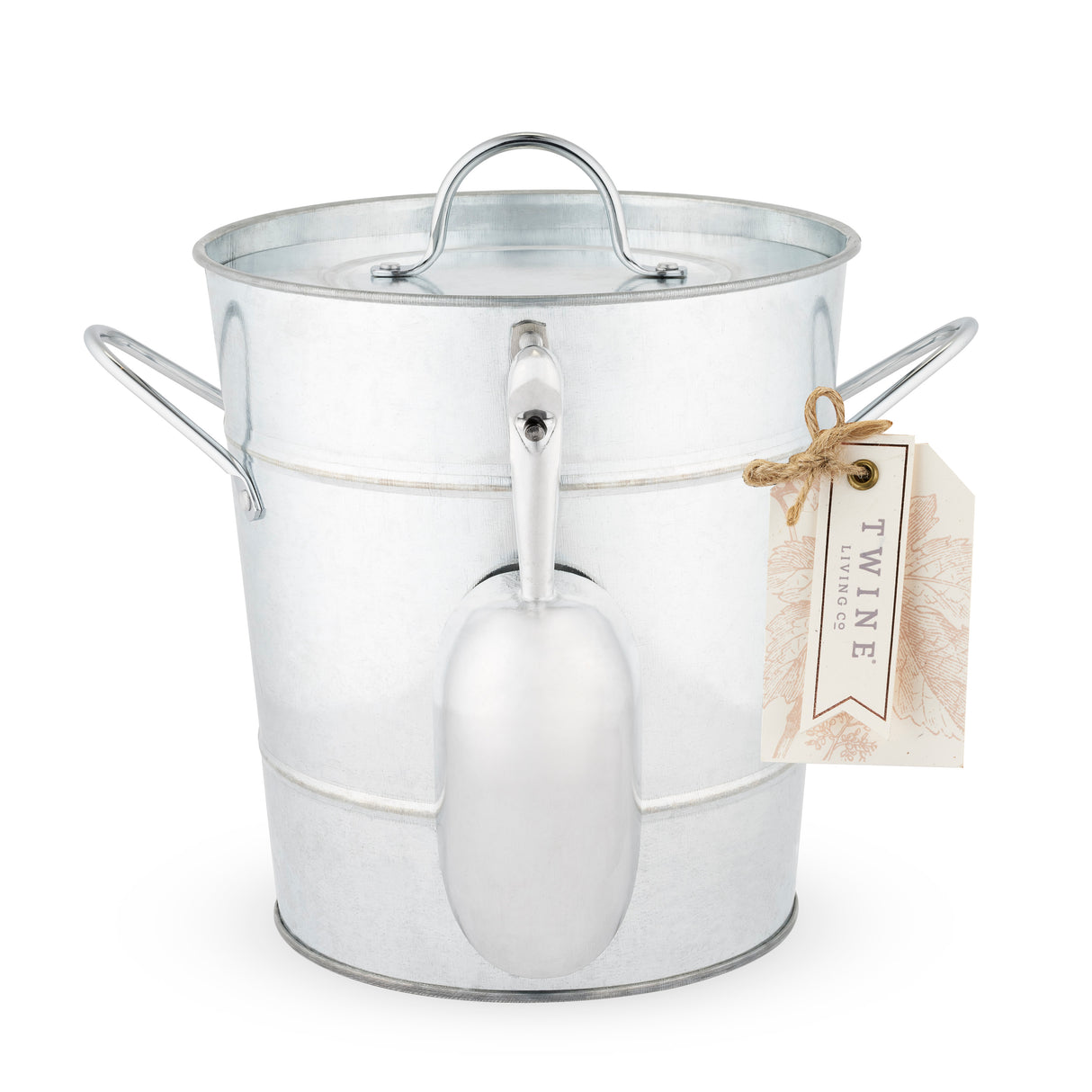 Galvanized Metal Ice Bucket with Scoop