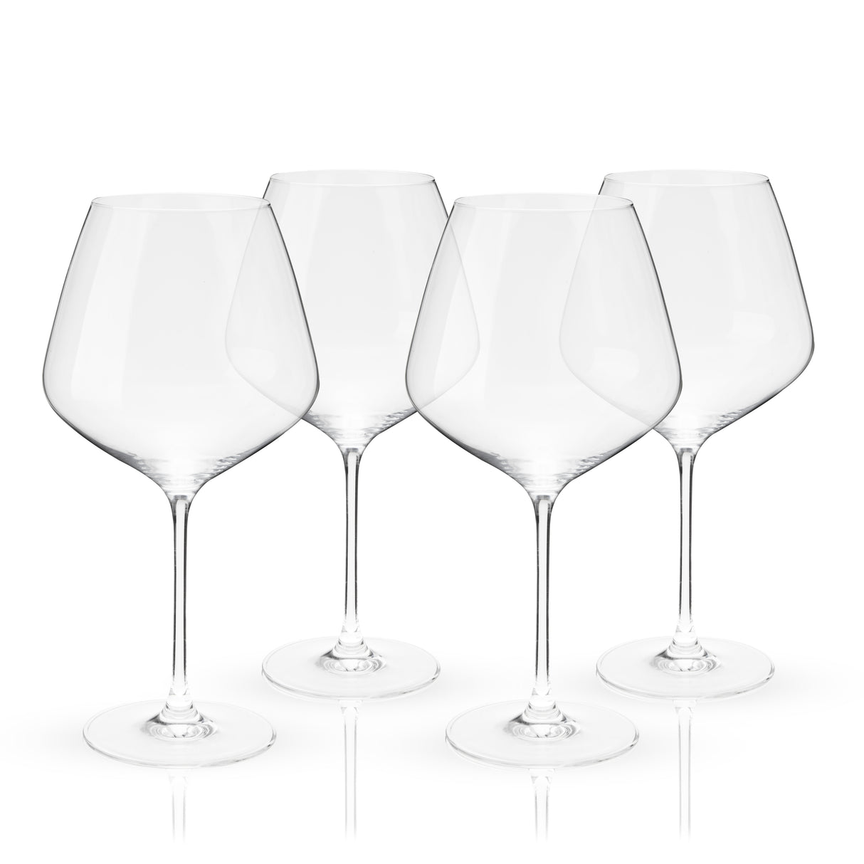 Reserve European Crystal Burgundy Glasses, Set of 4