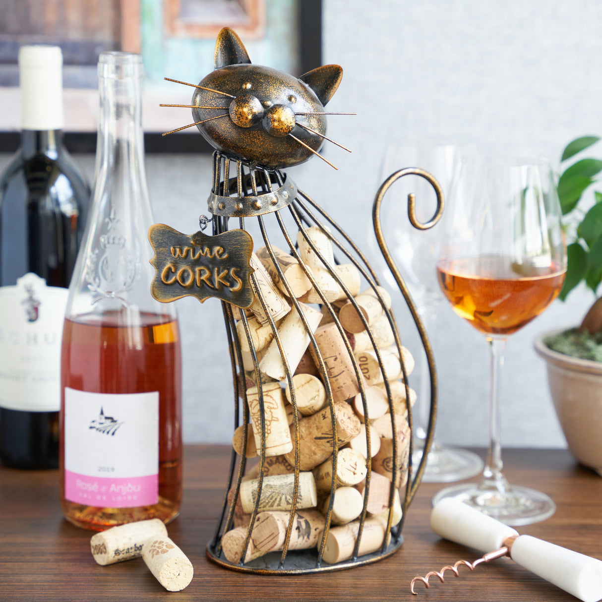 Meow Cat Cork Holder Display