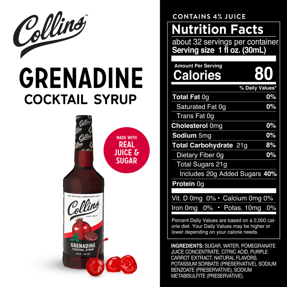 Grenadine Syrup, 32 oz