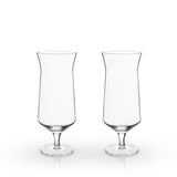 Raye Crystal Angled Hurricane Glasses, Set of 2