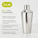 Retro 24 oz Cocktail Shaker in Stainless Steel