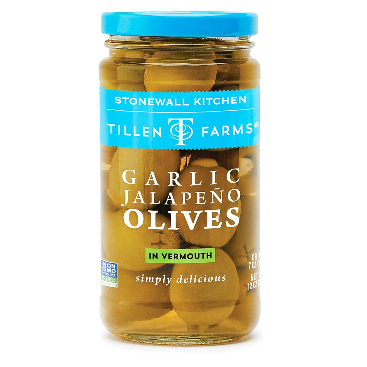 Tillen Farms Garlic Jalapeno Olives, 12 oz