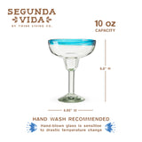 Segunda Vida Primavera Recycled Margarita Glasses, Set of 2