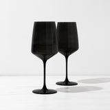 Reserve Nouveau Crystal Wine Glasses in Smoke, Set of 2