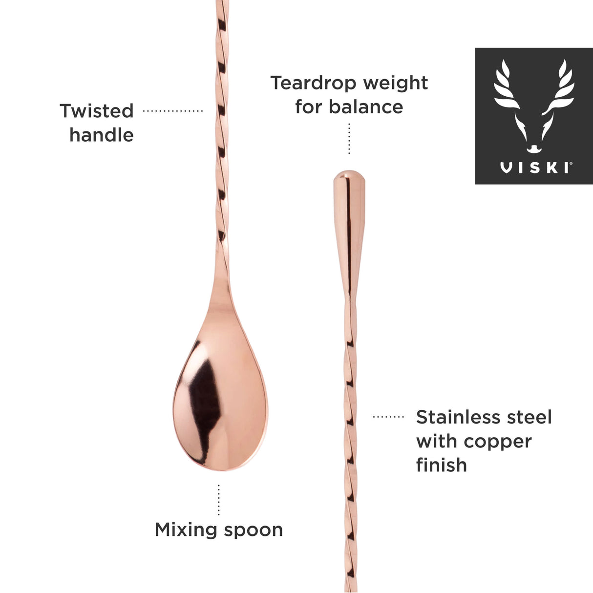 Summit 40cm Weighted Bar Spoon in Copper