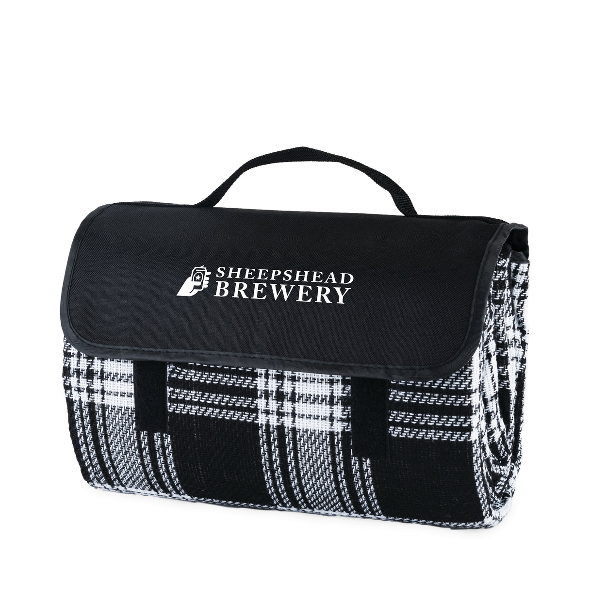 Dine Picnic Blanket in Black Plaid