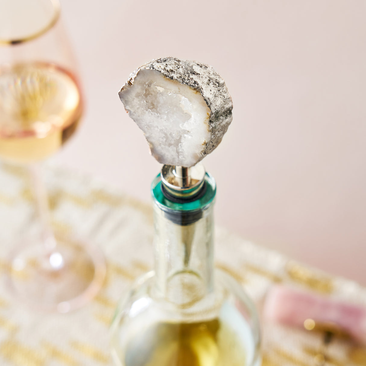 White Geode Bottle Stopper