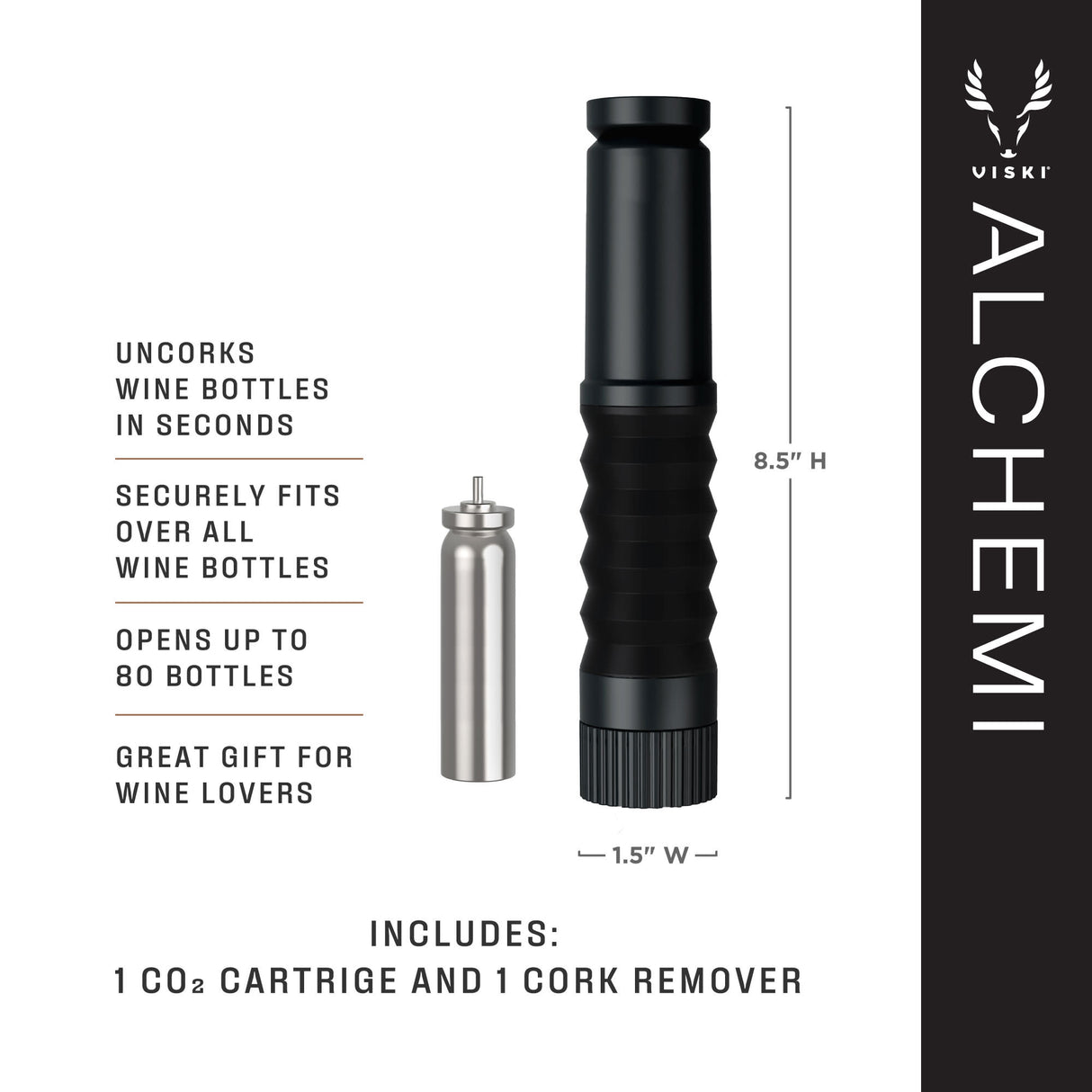 Alchemi CO2 Cork Remover in Black