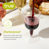 Party 6 oz Plastic Stemmed Wine Cups in Clear, Set of 8