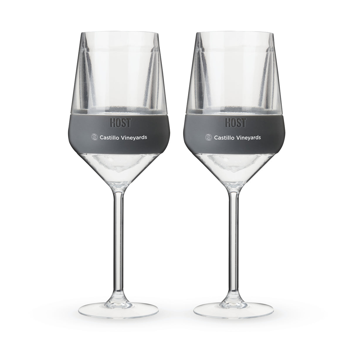 Stemmed Wine FREEZE Cooling Cup in Gray, Set of 2