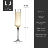 Raye Crystal Angled Champagne Flutes, Set of 2