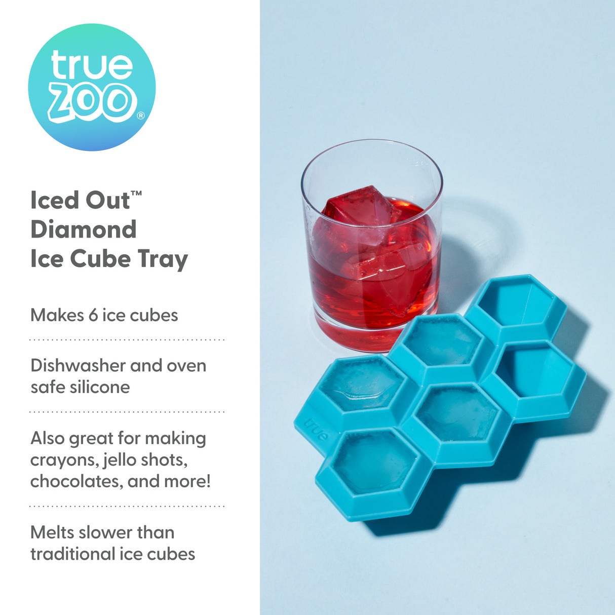 TrueZoo Iced Out Diamond Silicone Ice Cube Tray