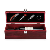 Cherry Single Bottle Box & Wine Tool Gift Set