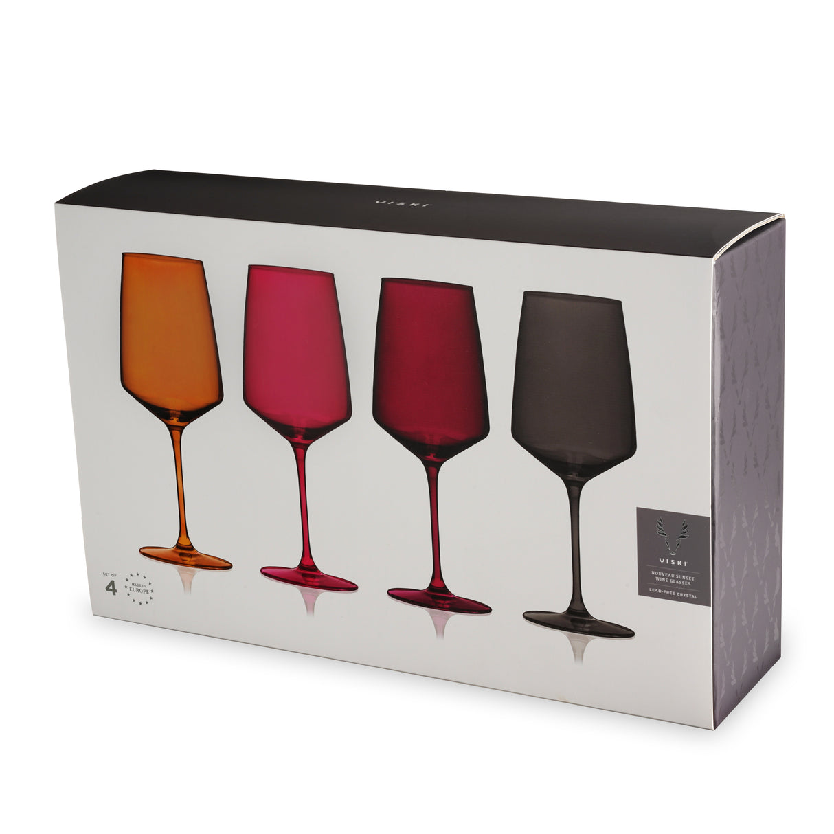 Reserve Nouveau Crystal Wine Glasses in Sunset, Set of 4