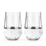 Wine FREEZE XL Cooling Cup in Marble, Set of 2