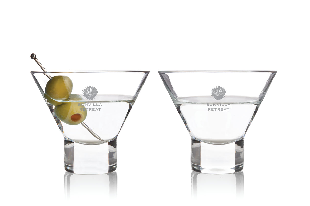 Raye Crystal Heavy Base Martini Glasses, Set of 2