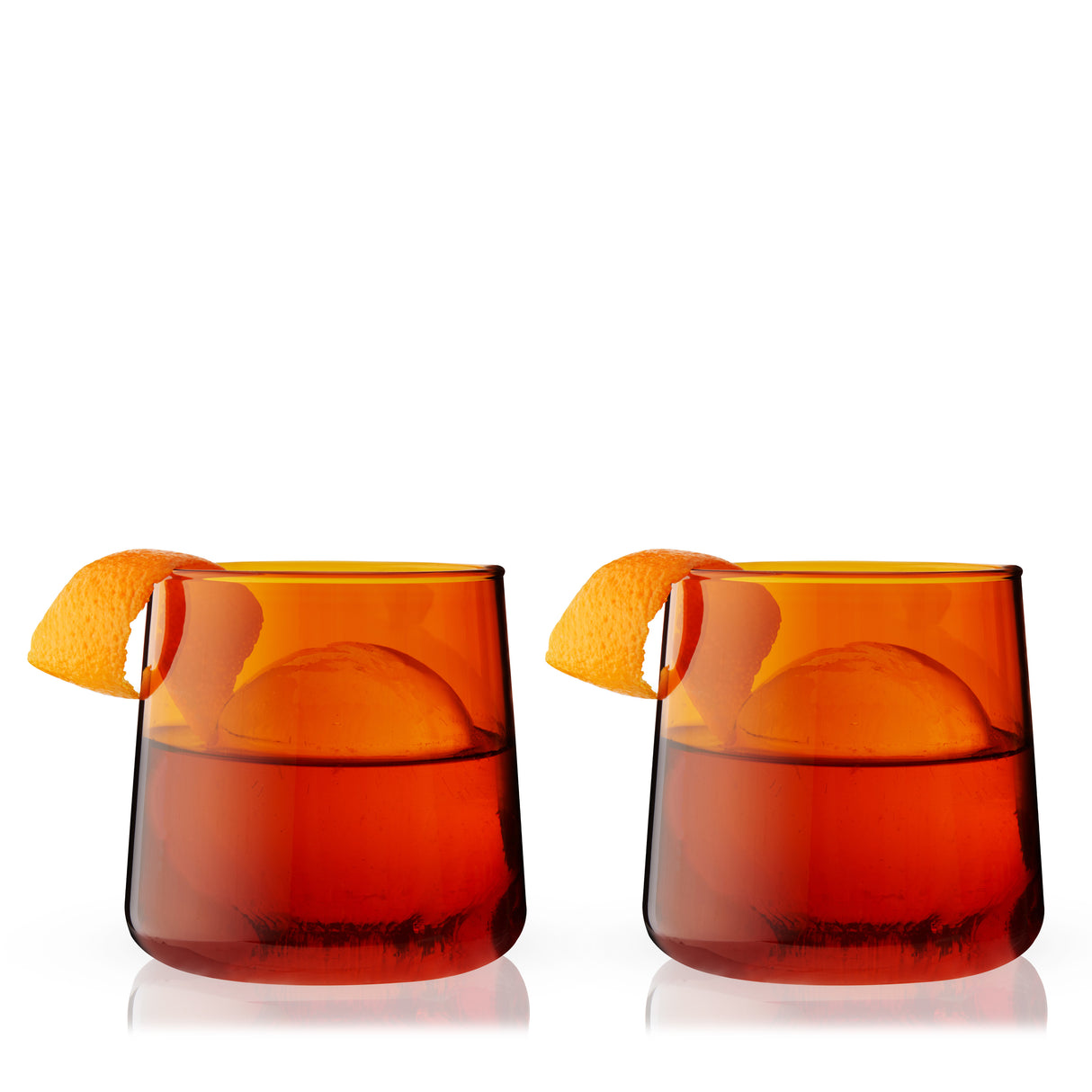 Aurora Cocktail Tumblers in Amber, Set of 2