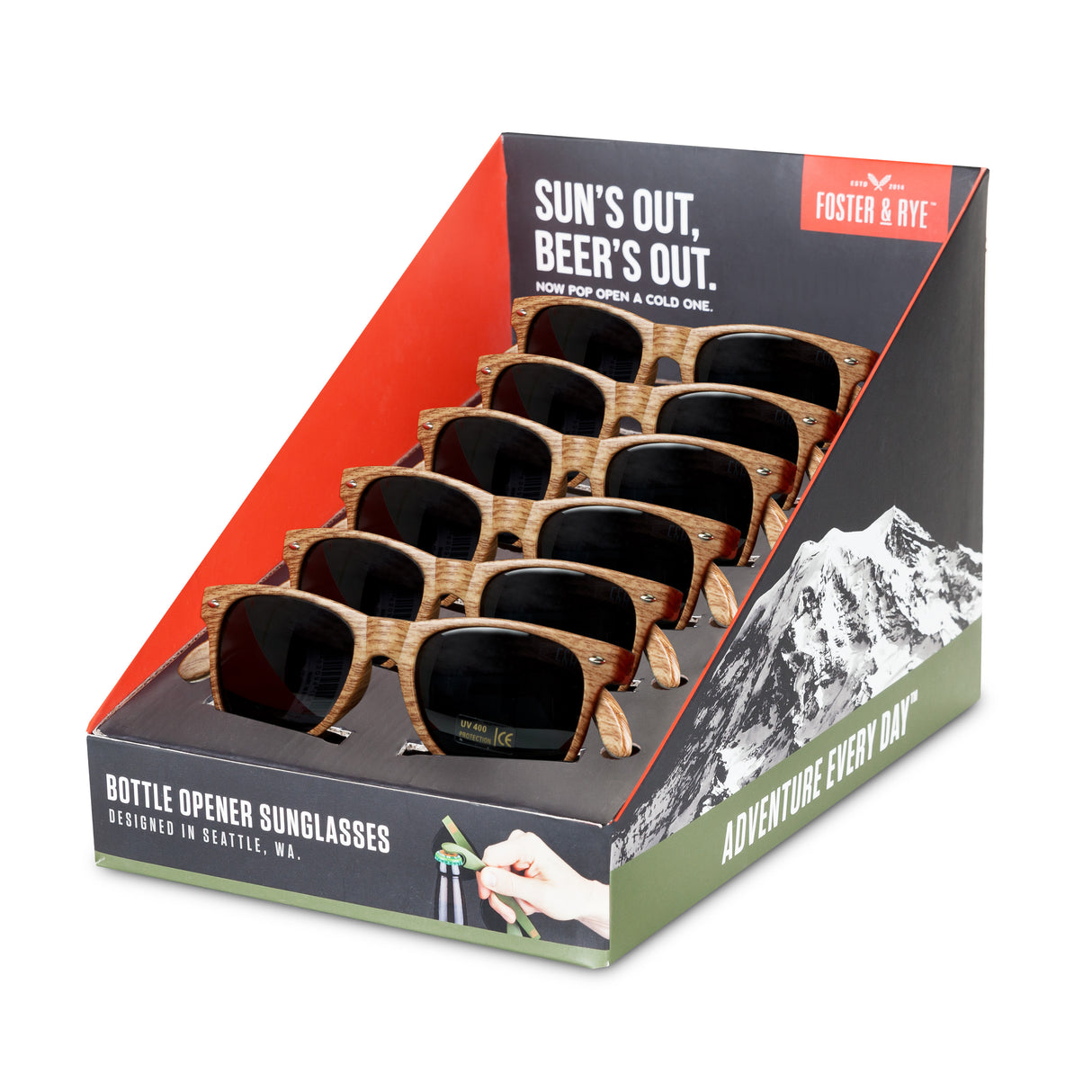 Faux Wood Sunglasses Bottle Opener