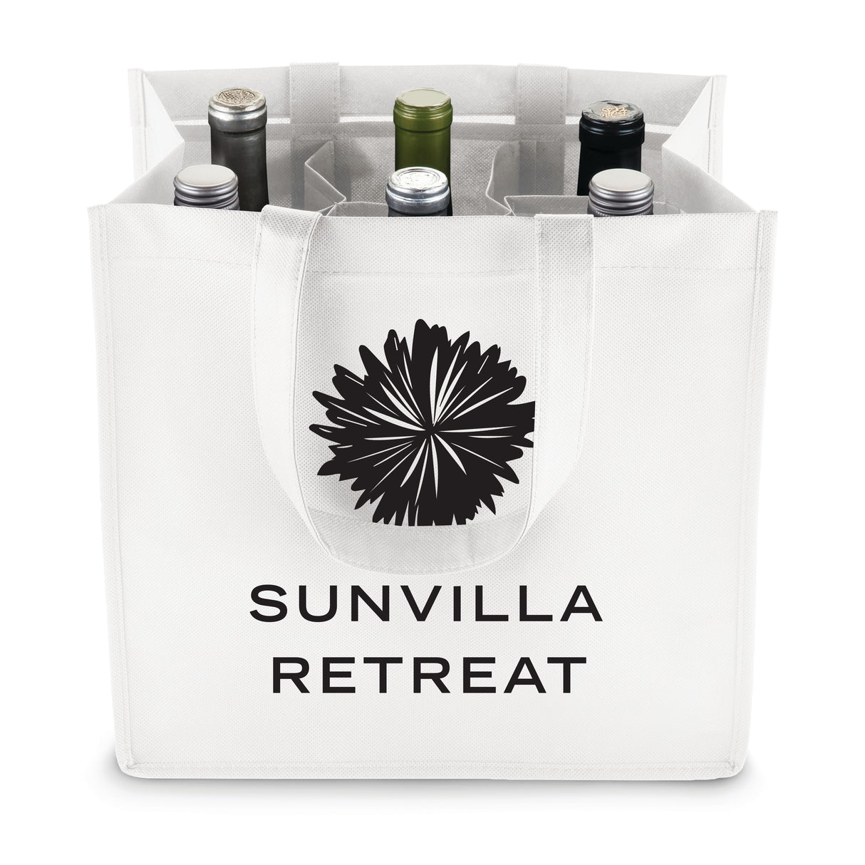 6-Bottle Non-Woven Tote in White