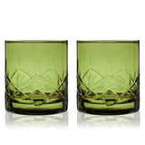 Admiral Crystal Rocks Glasses in Green, Set of 2