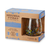 Segunda Vida Artistico Recycled Stemless Wine Glasses, Set of 2