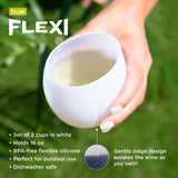 Flexi Aerating Silicone Wine Cups in White, Set of 2