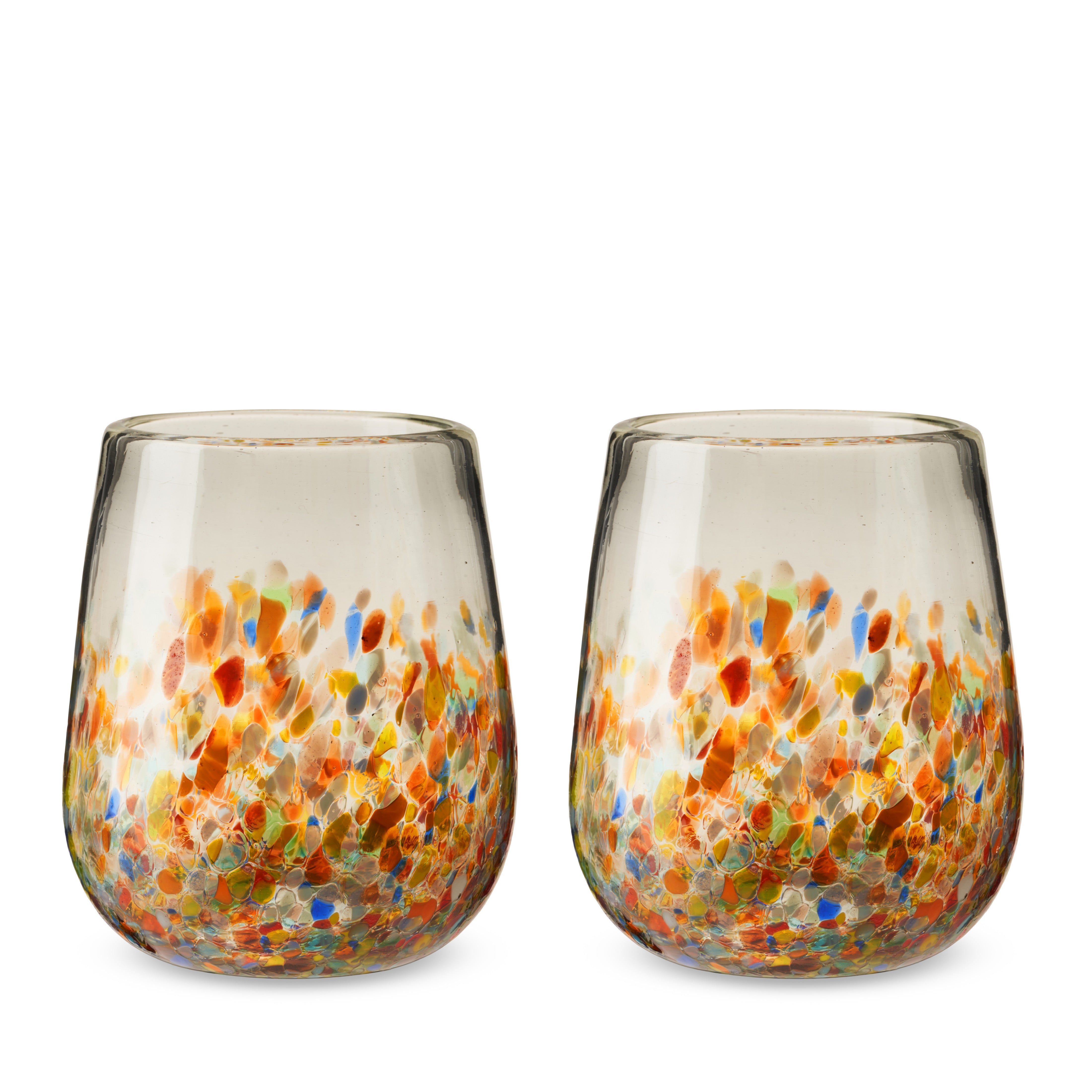 Segunda Vida Artistico Recycled Stemless Wine Glasses, Set of 2 - Thumbnail 2
