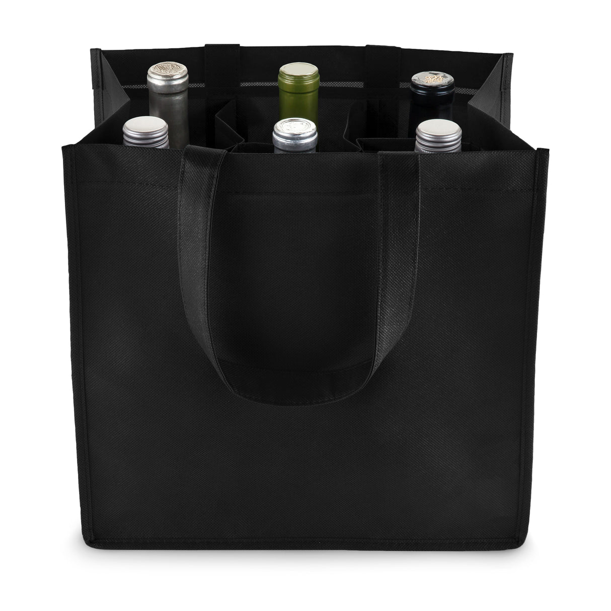 6-Bottle Non-Woven Tote in Black