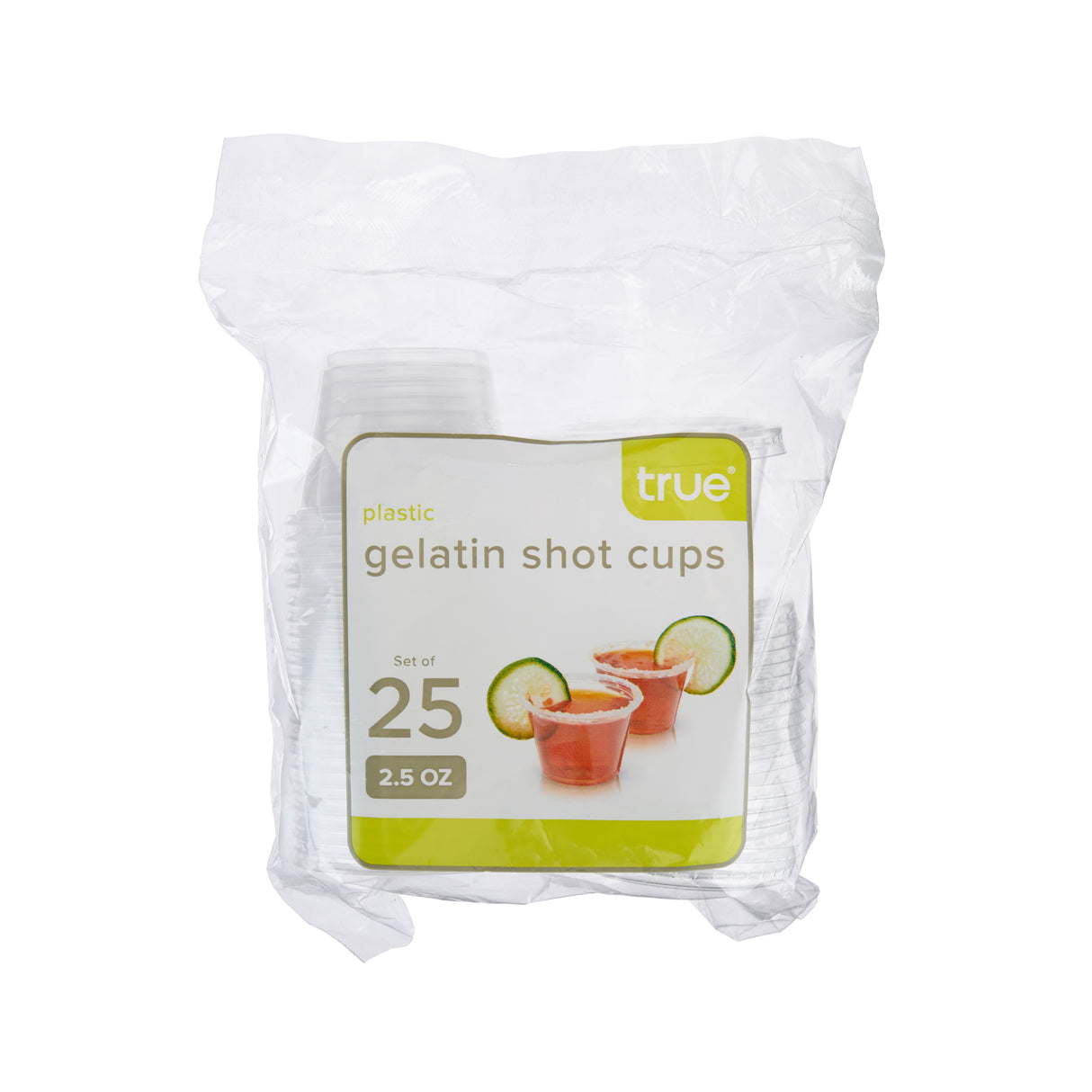 Party 2.5 oz Plastic Gelatin Shot Cups with Lids in Clear, 25ct