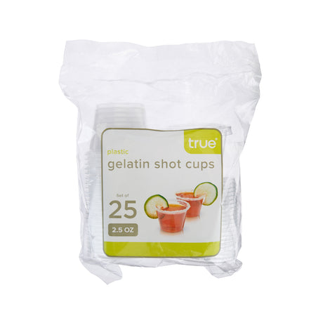 Party 2.5 oz Plastic Gelatin Shot Cups with Lids in Clear, 25ct