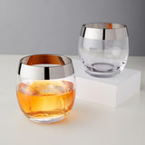 Irving Crystal Tumblers with Chrome Rim, Set of 2