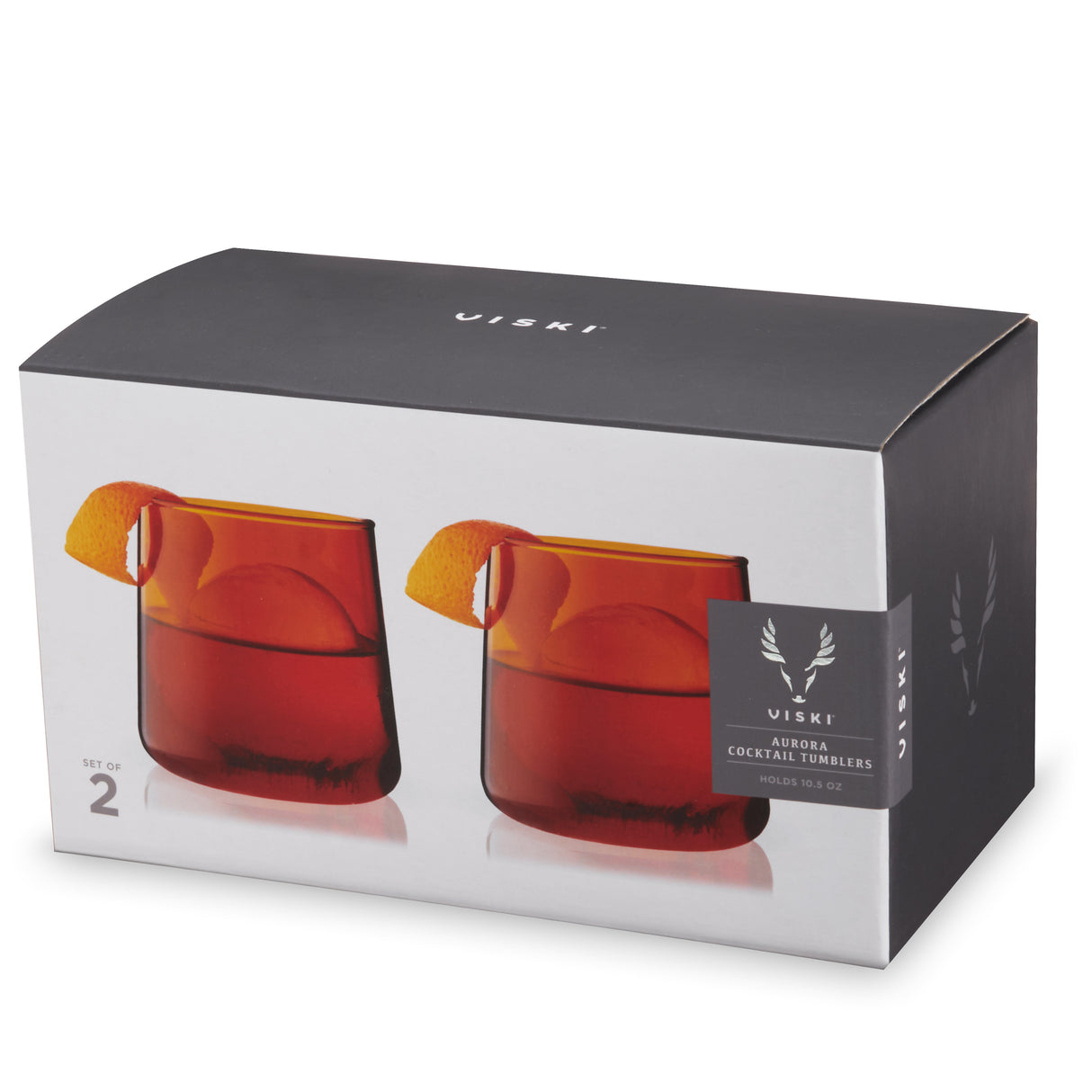 Aurora Cocktail Tumblers in Amber, Set of 2