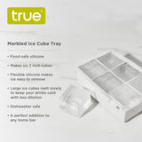 Marbled 2" Silicone Ice Cube Tray in Marble