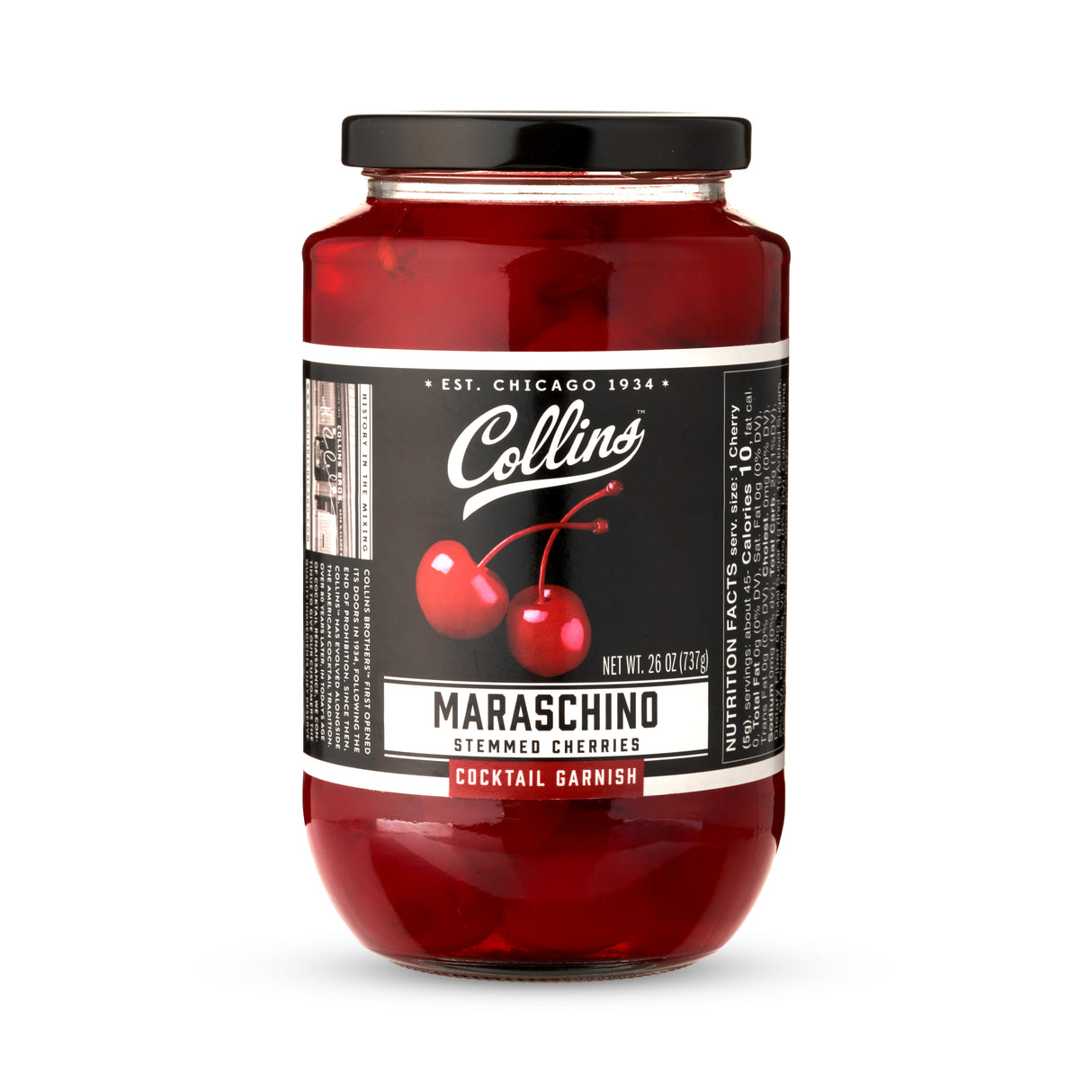 Stemmed Cocktail Cherries, 26 oz