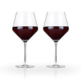 Raye Crystal Angled Burgundy Glasses, Set of 2