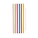 Savoy Silicone Straws with Cleaning Brush, Set of 6