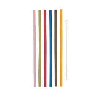 a group of colorful straws