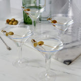Party 8 oz Plastic Stemmed Martini Cups in Clear, Set of 12