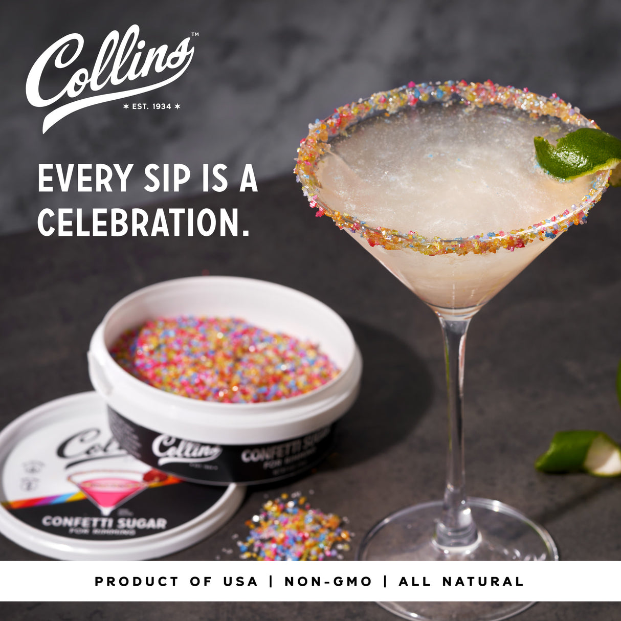 Confetti Rimming Sugar, 4 oz