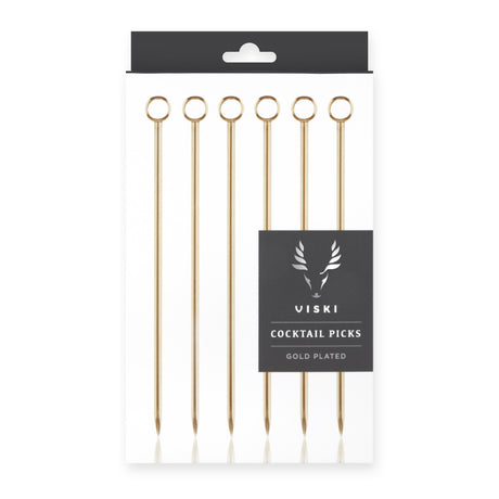 Belmont Cocktail Picks in Gold, Set of 6