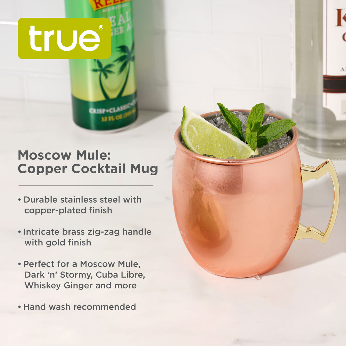 Moscow Mule 16 oz Copper Plated Mug with Zinc Alloy Handle