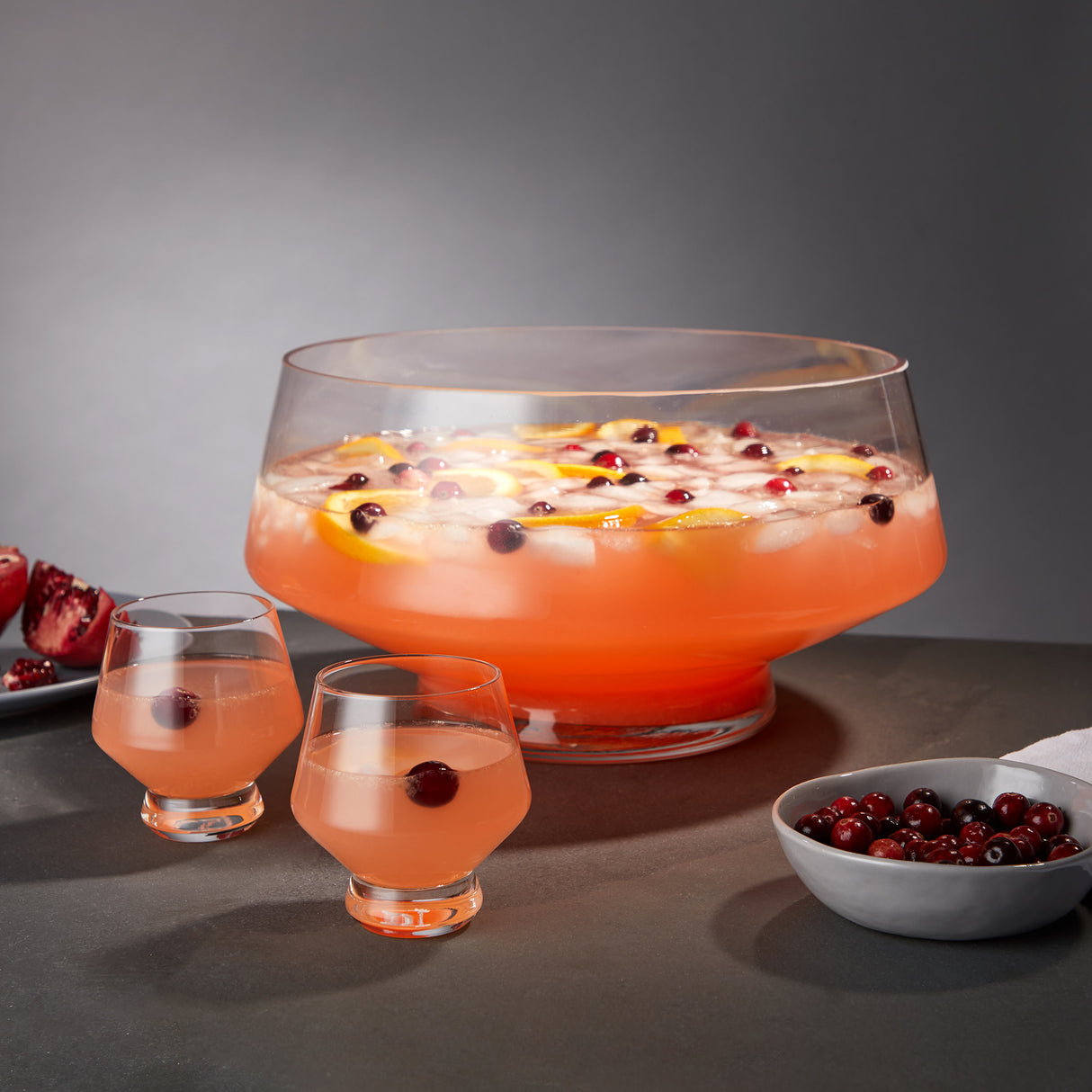 Raye Footed Heavy Base Punch Bowl