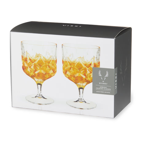 Admiral Crystal Stemmed Cocktail Glasses, Set of 2